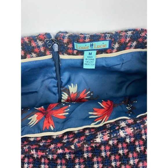 Louie Lucie Multicolor Back Zip Lined Knit Short Geometric Mini Skirt Size M - Picture 6 of 8